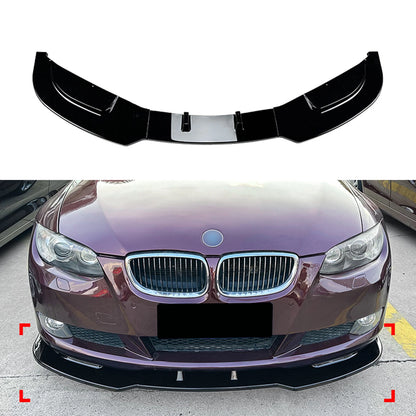 3 x Front Bumper Spoiler Lip for BMW 3 Series E92 E93 (2006-2013) Gloss Black