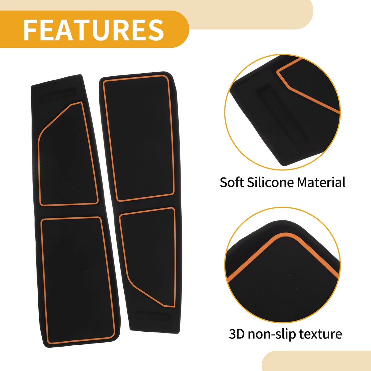 Dashboard Cover for Ford Bronco Accessories 2021-2024 Black Orange 1 Set