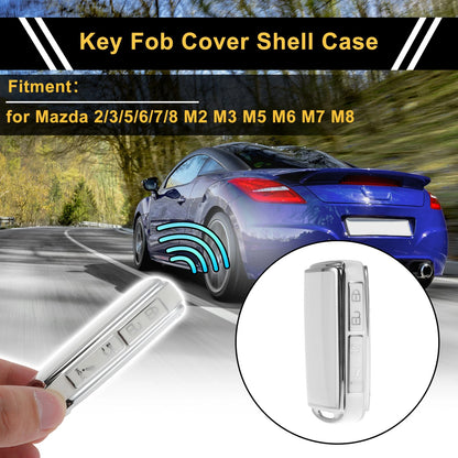 White & Silver TPU Silicone Car Key Case for Mazda 2/3/5/6