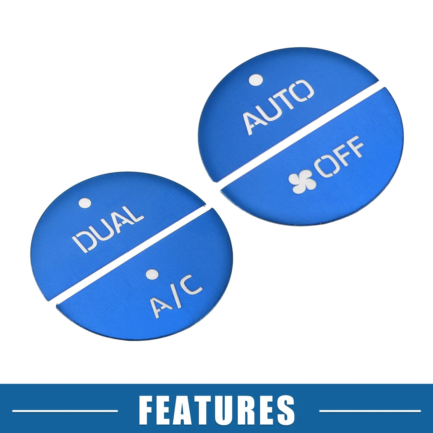 4 Pcs AC Switch Knob Cover Trim for Toyota RAV4 (2019-2022) Aluminum Alloy Blue
