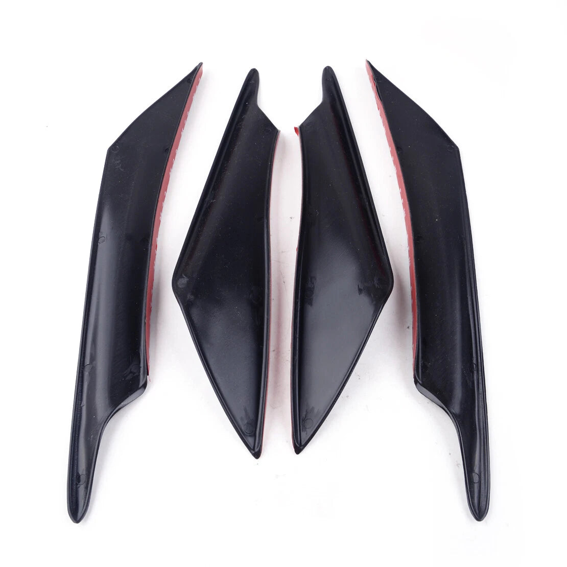 4 x Front Bumper Side Canards Splitter Fins Spoiler Glossy Black Universal