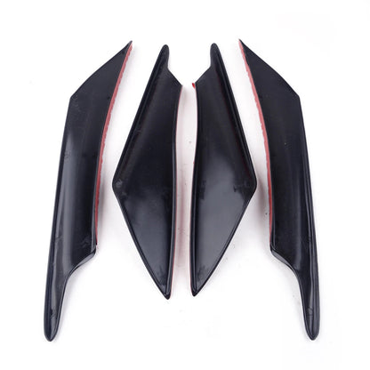 4 x Front Bumper Side Canards Splitter Fins Spoiler Glossy Black Universal