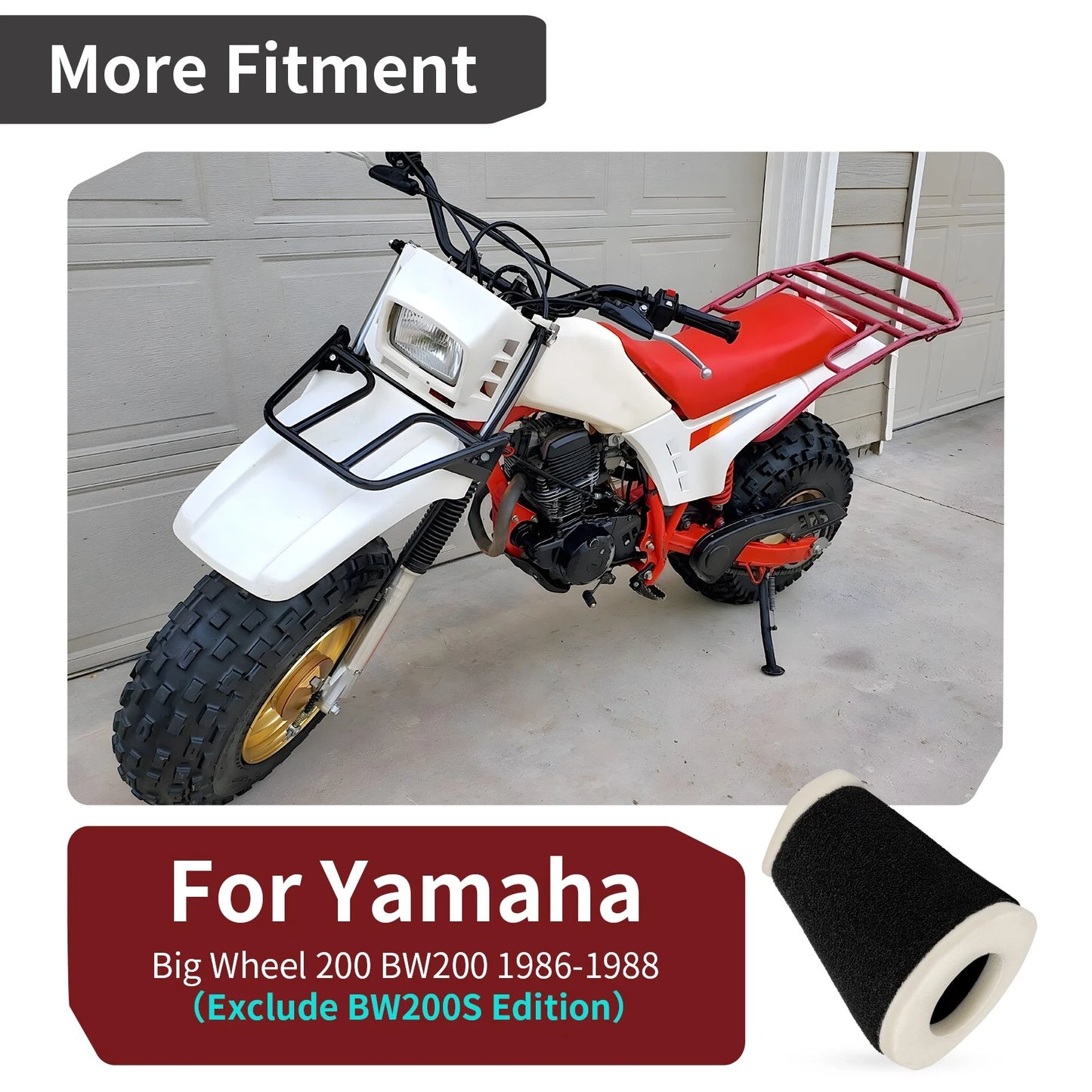Air Filter Cleaner Element for Yamaha BW200 (1986–1988)