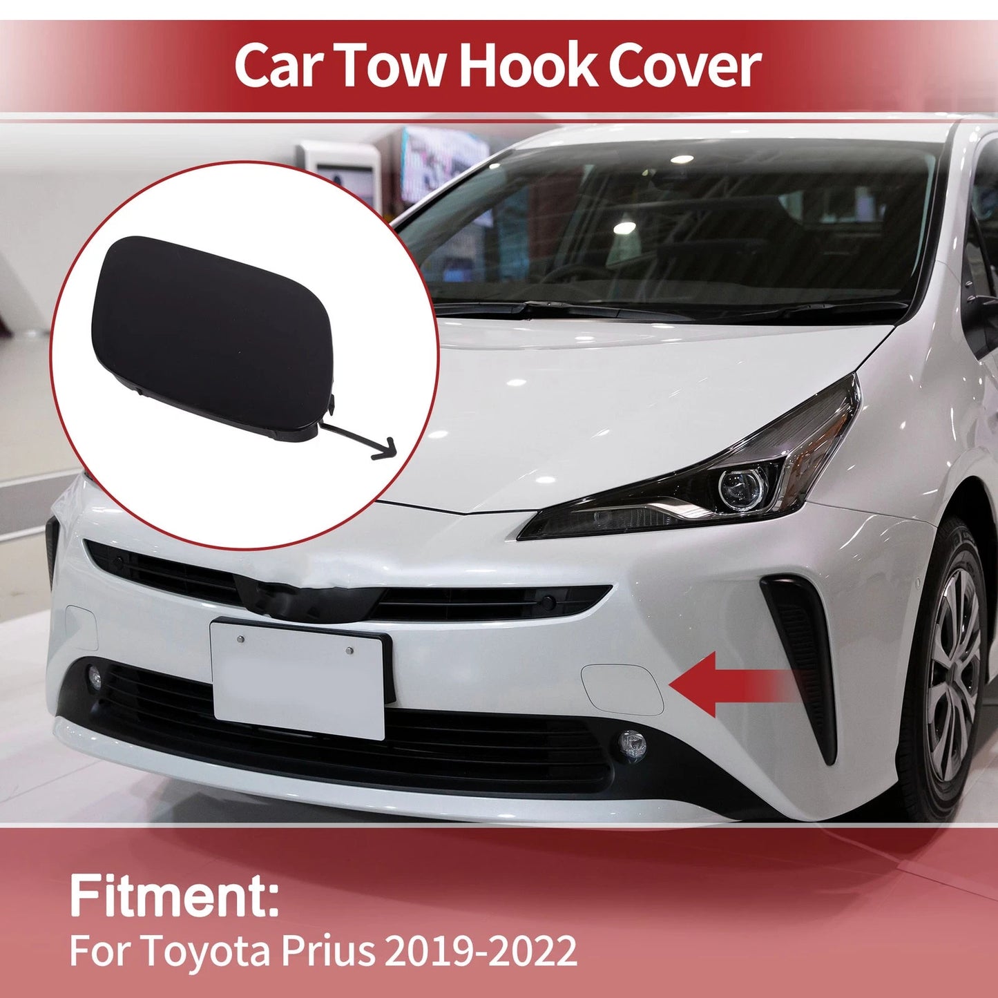 Left Front Tow Hook Cover for Toyota Prius (2019-2022) 1 Pc