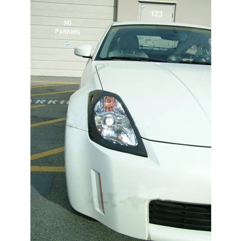 Carbon Fiber Front Bumper Headlight Cover Trim for 2003-2006 Nissan 350Z