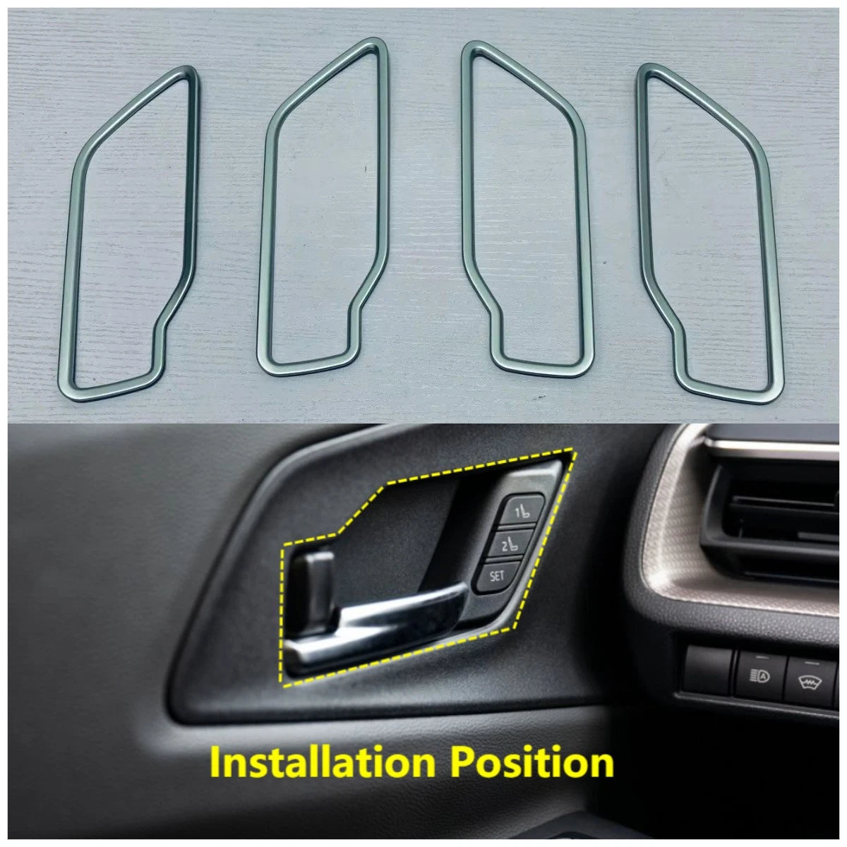 ABS Matte Inner Door Handle Frame Cover Trim for 2023-2024 Toyota Prius 4 x