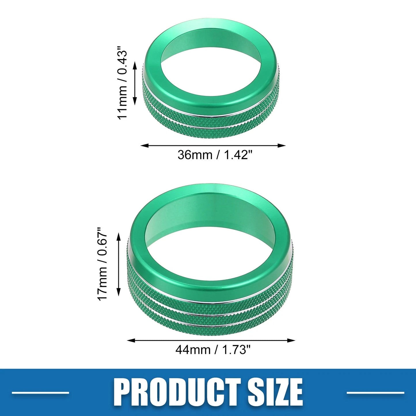 AC Radio Switch Knob Cover Decals for Dodge Durango 2014-2020 Green 3 x Set