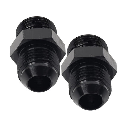 Black Aluminum AN8 Flare to 10AN ORB Male Fitting Adapter w/ O-Rings
