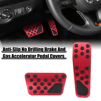 Pedal Cover Kit Anti-Slip for Dodge/Chrysler Red