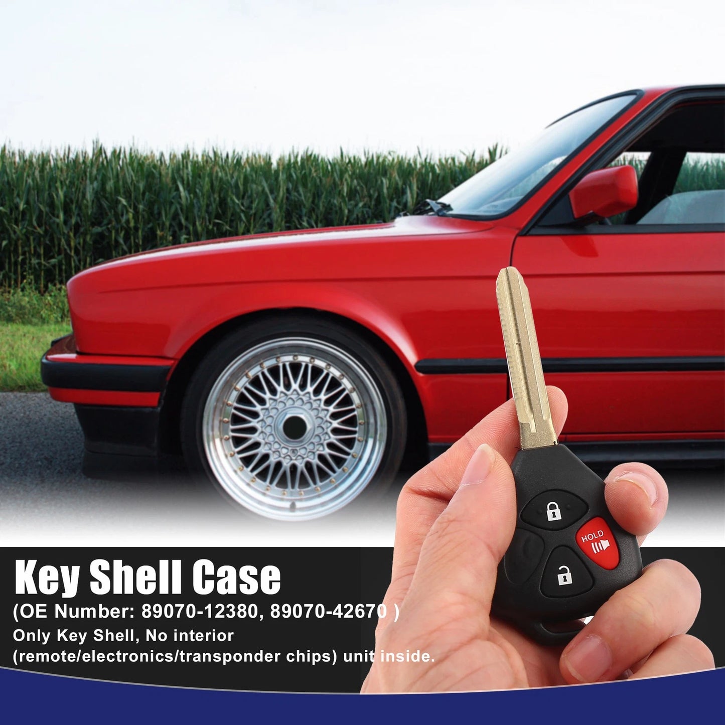 Uncut Key Remote Case HYQ12BBY for Toyota Camry (2007–2010)