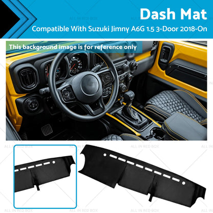 Dash Mat Microfiber Leather Black for Suzuki Jimny 3-Door (2018-On)