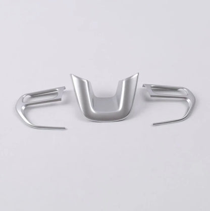 ABS Chrome Steering Wheel Panel Cover Trim for 2017-2021 Jeep Compass 3 x pcs