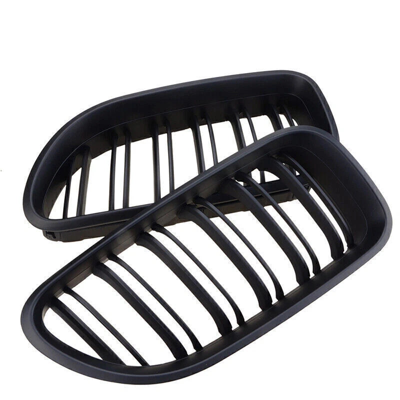 Dual Slat Matte Black Kidney Grilles for BMW 6-Series F06 F12 (2012-2017) 2x
