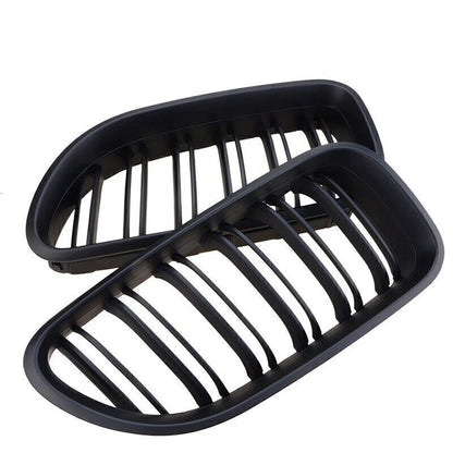 Dual Slat Matte Black Kidney Grilles for BMW 6-Series F06 F12 (2012-2017) 2x