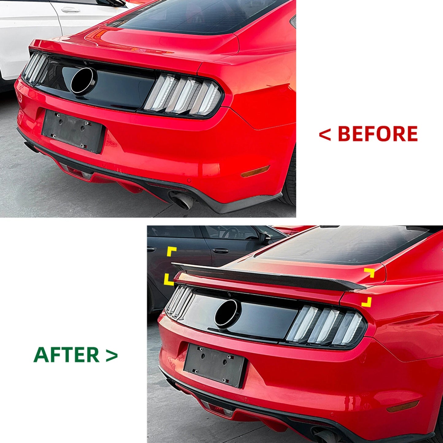 Carbon Look Rear Boot Spoiler Lip for Ford Mustang MK6 (2015-2022)