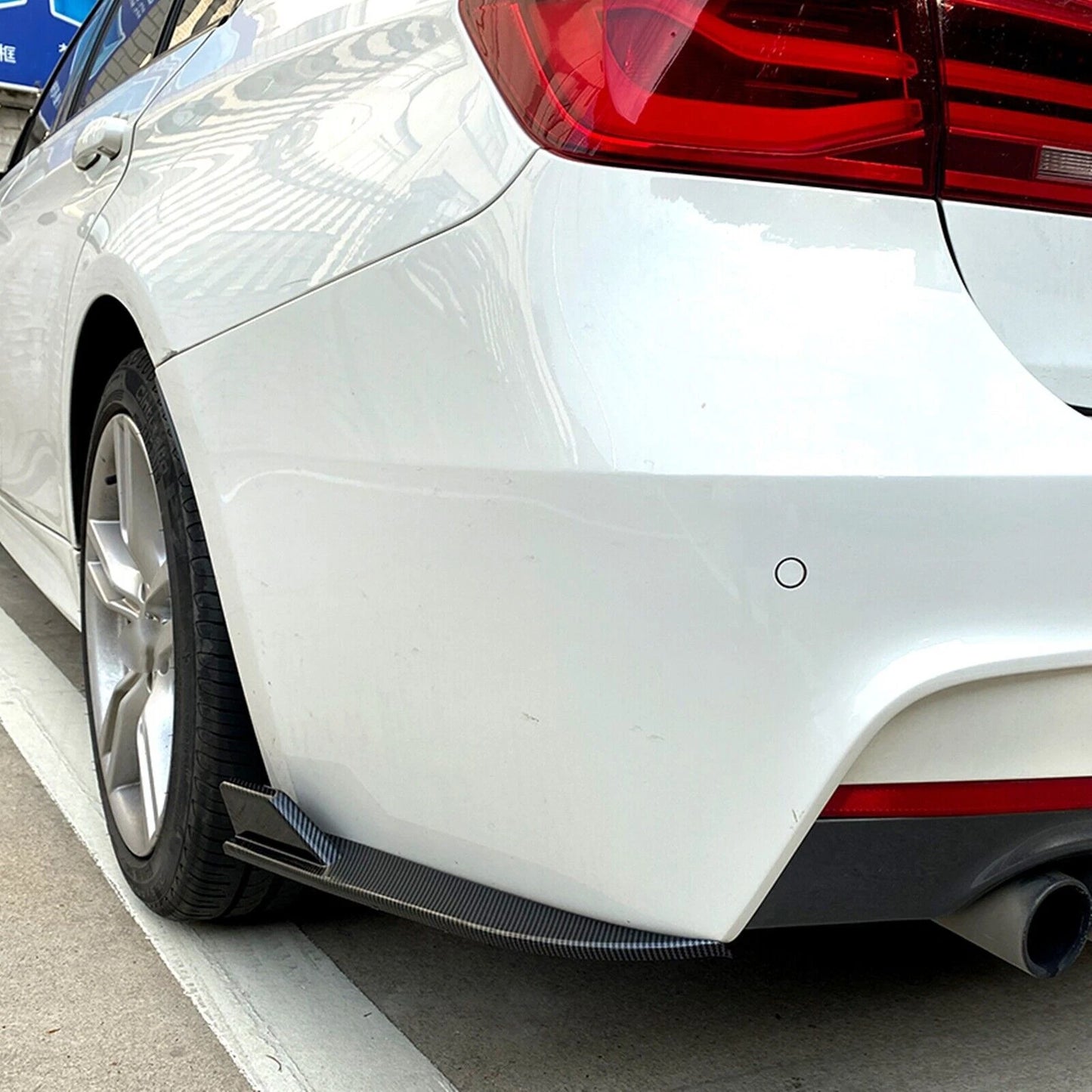 2 x Carbon Fiber Look Rear Bumper Side Splitters for BMW F30 M Sport (2013-2019)