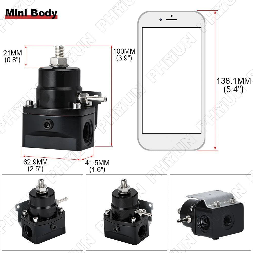Universal Black AN8 Fuel Pressure Regulator with Boost & Fittings