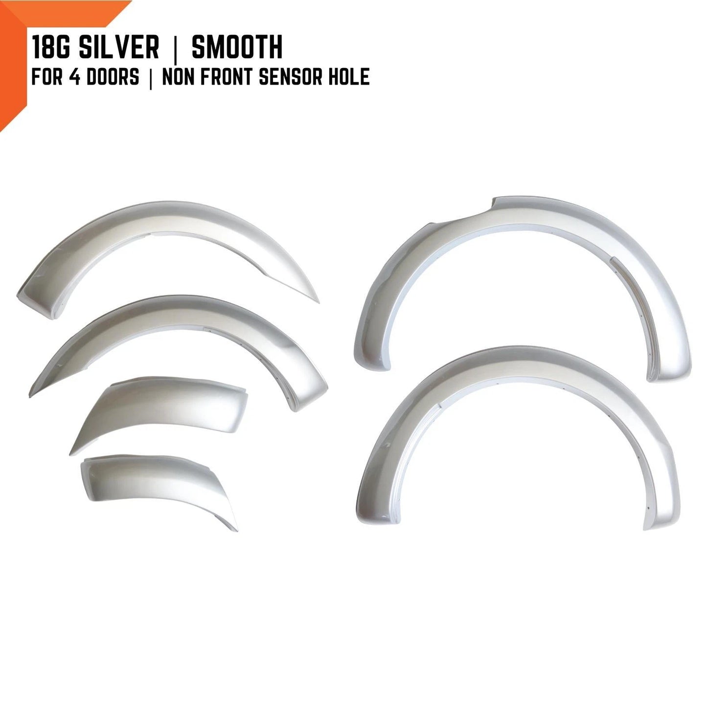 18G Silver Fender Flares for Ford Ranger PX3 (2018-2021)