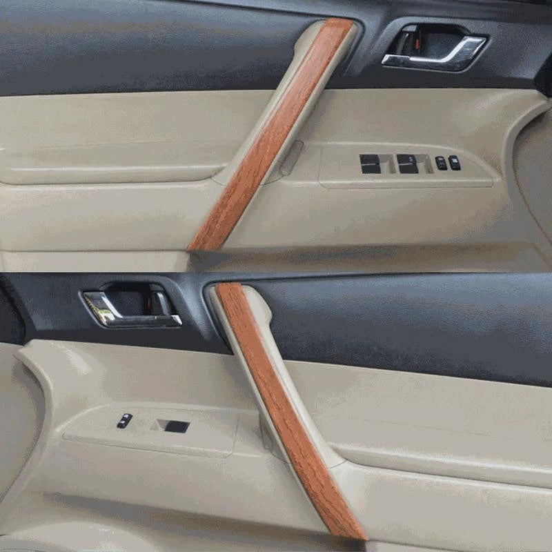 Wood Grain Interior Door Handle Armrest Cover Trim for Toyota Highlander (2001-2023)