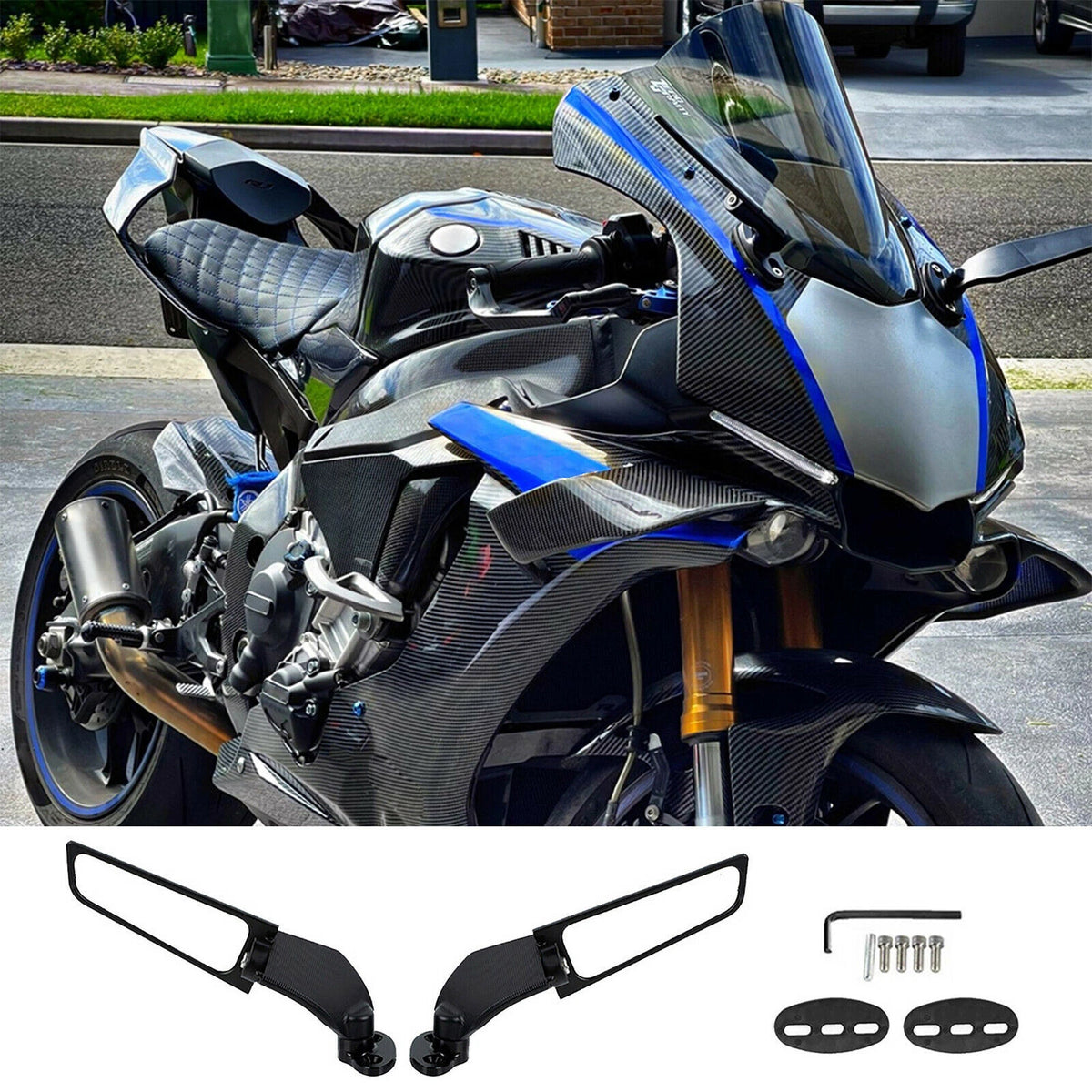 Motorcycle Racing Rearview Mirrors for Yamaha Kawasaki Ninja 250-650