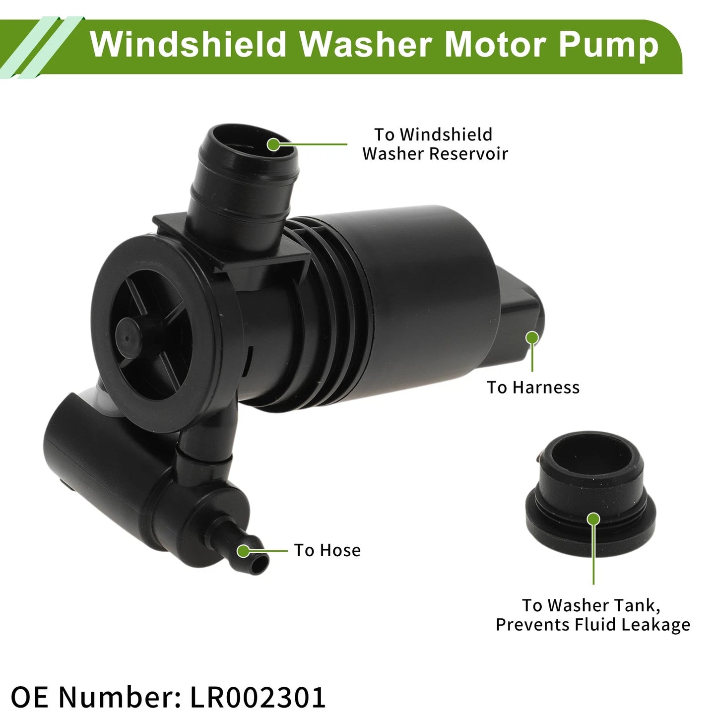 Windshield Washer Pump w/Grommet for Land Rover Freelander (2006-2014)