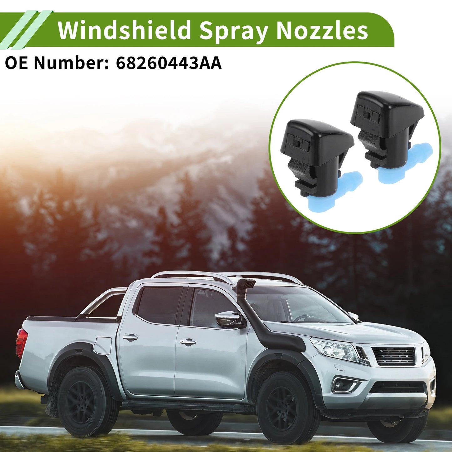 Windshield Washer Nozzle & Hose Connector for Jeep (2018-2023) 1 Set