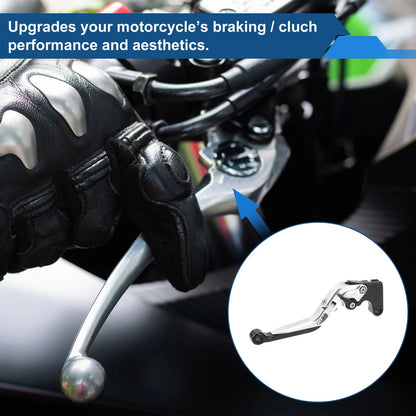 Adjustable Brake Clutch Lever for Yamaha YZF R1 Silver Tone Black End