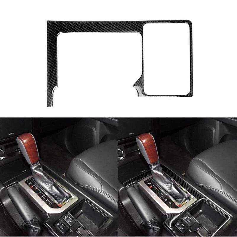 Carbon Fiber Center Console Gear Shift Panel Trim fit For Land Cruiser Prado