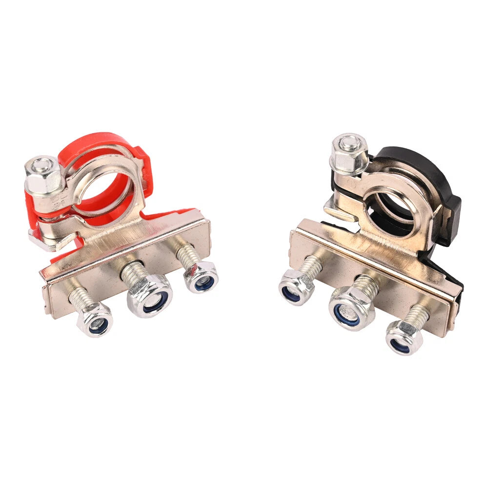 2 x Car Battery Terminal Connector TopPost Positive Negative Heavy Duty