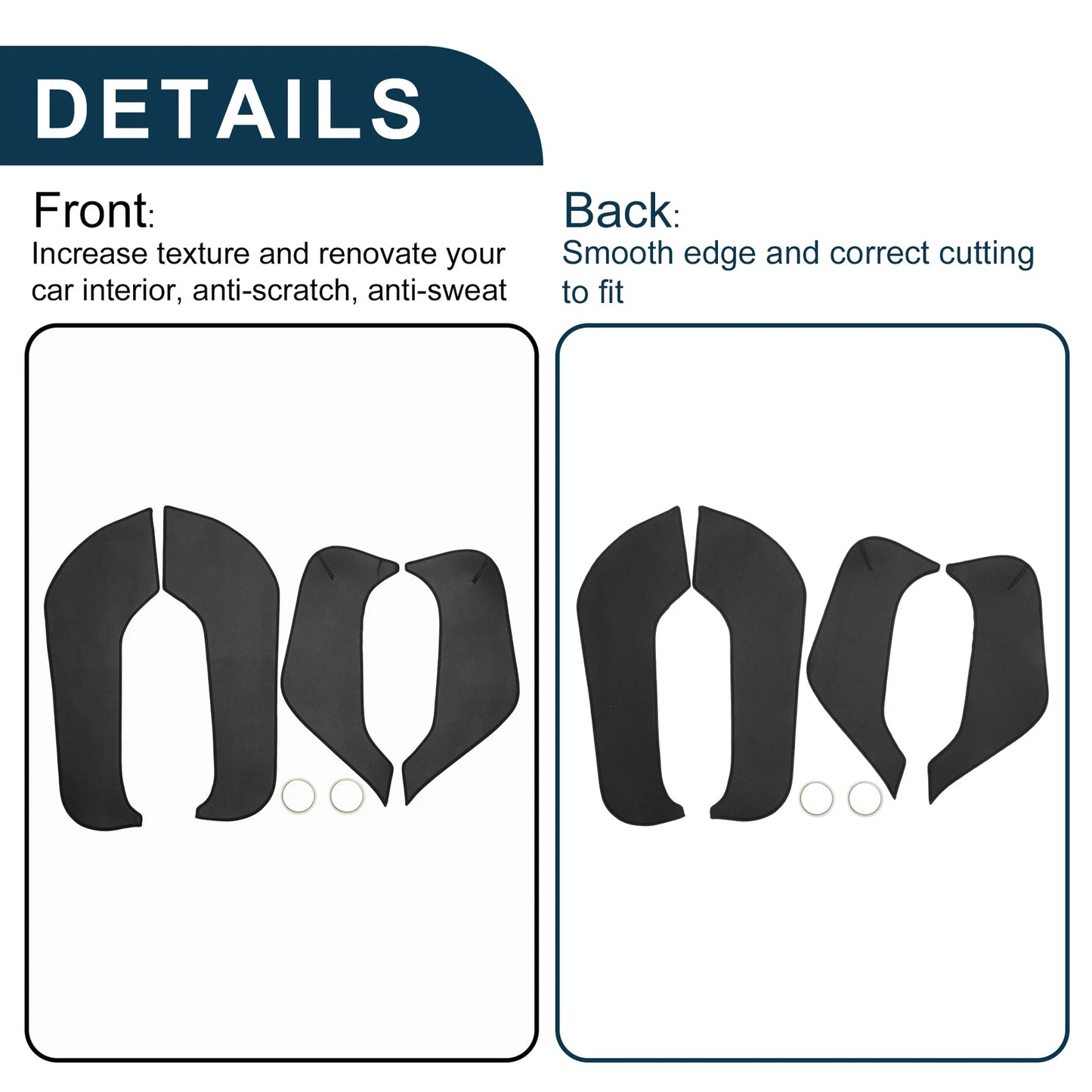 Car Door Leather Anti Kick Pad Sticker for BMW X3 (2018-2020) 1 Set Black