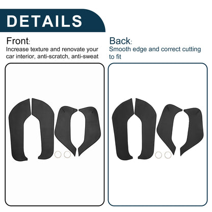 Car Door Leather Anti Kick Pad Sticker for BMW X3 (2018-2020) 1 Set Black