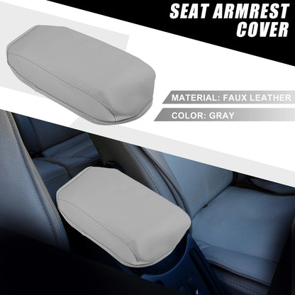 Car Center Console Armrest Cover for Honda Civic 2012-2015 Faux Leather Gray