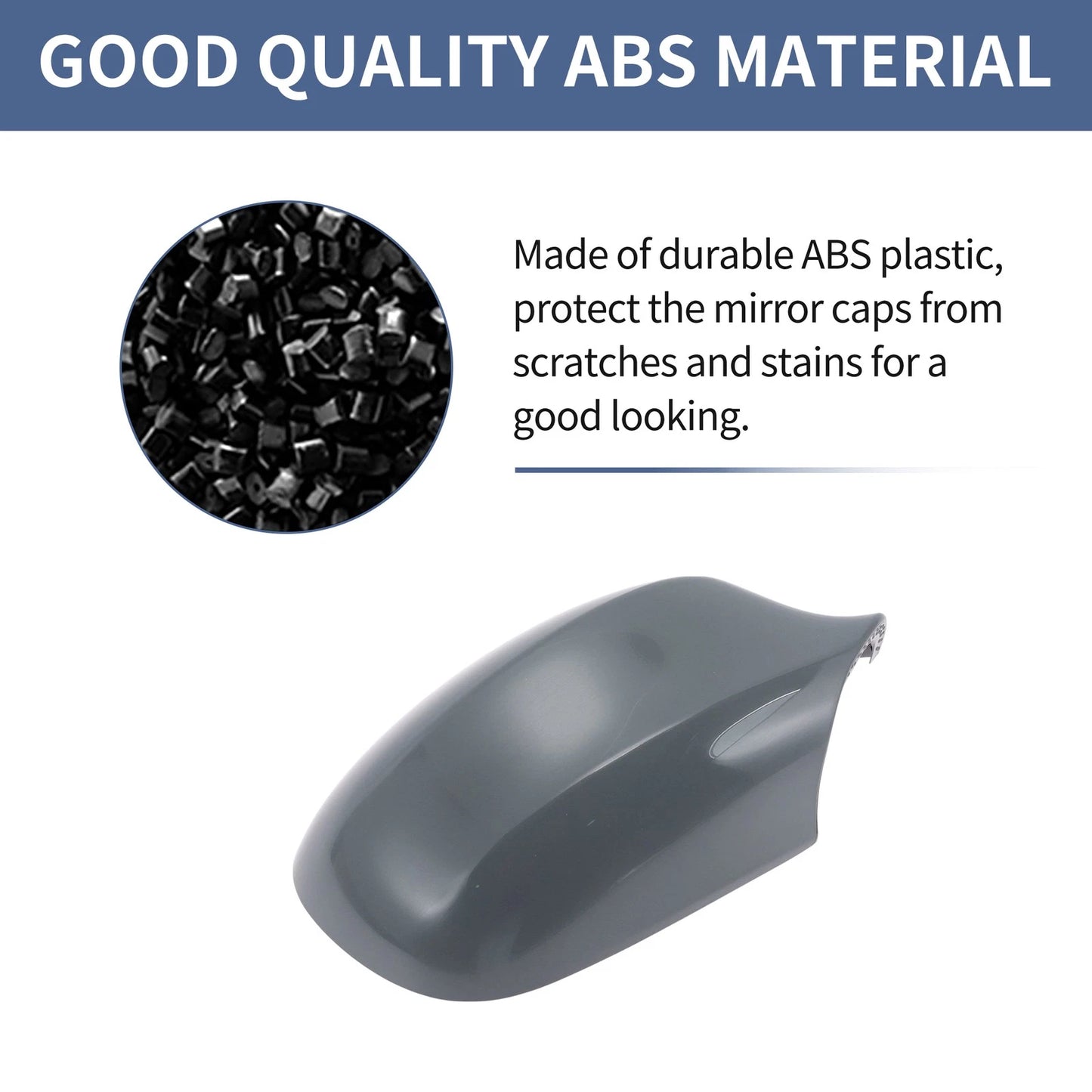 Right Passenger Side Mirror Cover Cap Replacement Grey for BMW 3 Series (2006-2013)