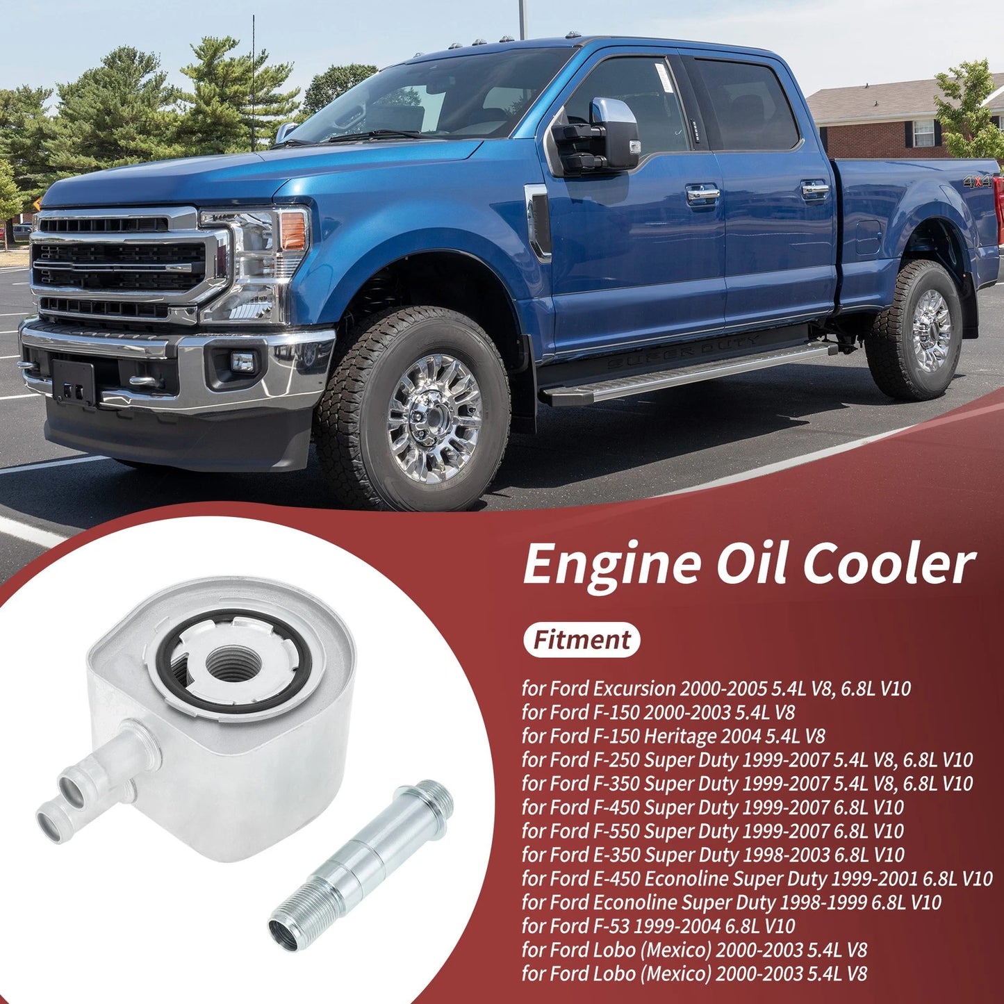 Engine Oil Cooler for Ford F150 F250 F350 F450 F550 Excursion (2000-2023)