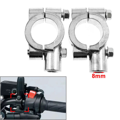 22MM M8 Chrome Motorcycle Handlebar Mirror Mount Clamp