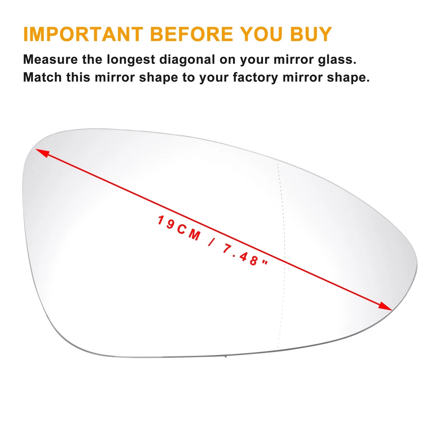 Right Side Heated White Mirror Glass for Porsche Panamera (2016-2020)