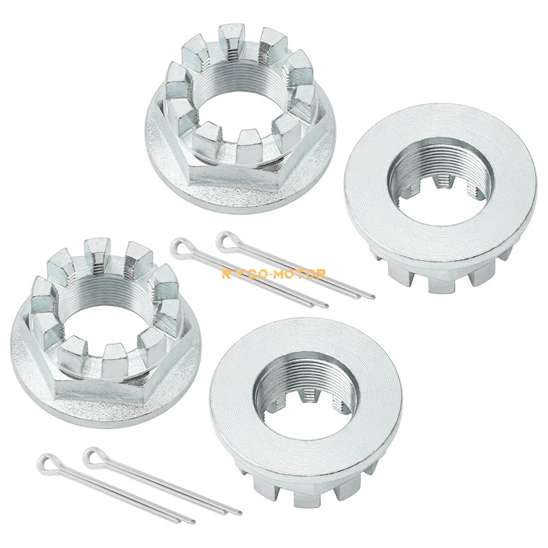 Set / 4 x Rear Axle Nuts w/ Pin / Honda TRX350 Rancher TE TM FE FM (2000–2006)