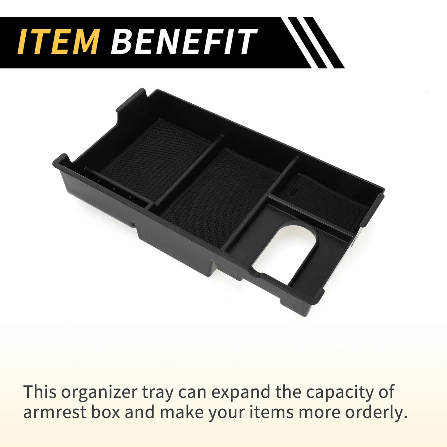 Center Console Organizer Insert Tray for Toyota Tundra (2007-2021) Black