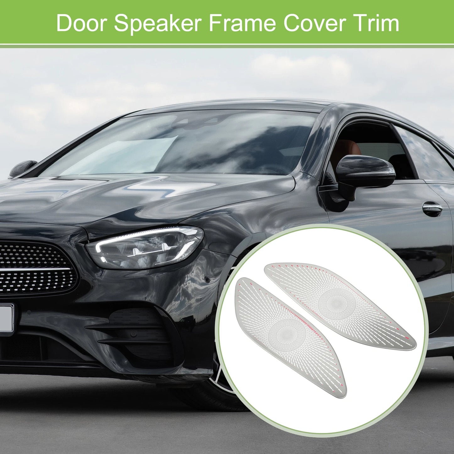2 x Car Rear Door Speaker Frame Covers for Mercedes Benz E-Class (2017-2022)