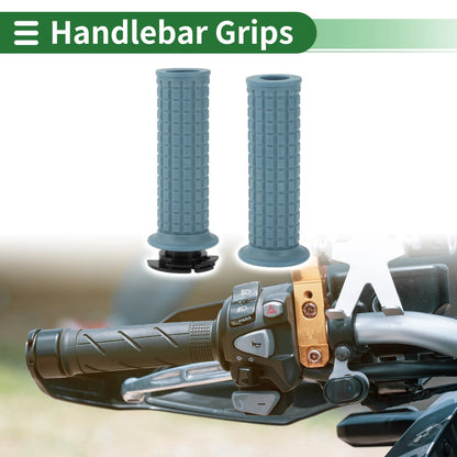 7/8" 22mm Hand Grips for Motorcycle TPU Gray Blue Square