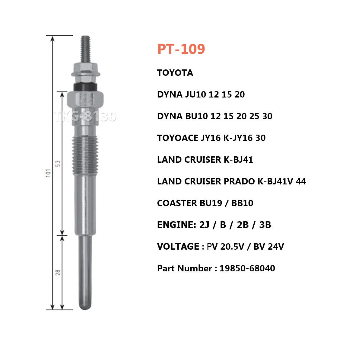 4 x Glow Plugs for TOYOACE LAND CRUISER PRADO DYNA COASTER (1985-2023)