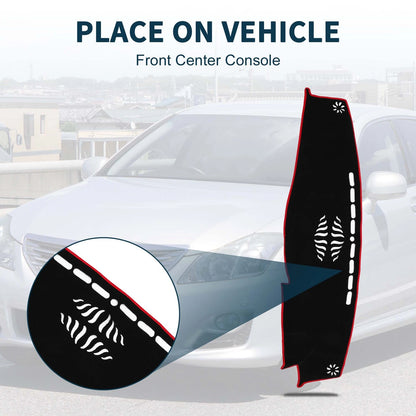 Dashboard Cover Mat for Toyota Crown 2012-2018 Black Red 1 Set