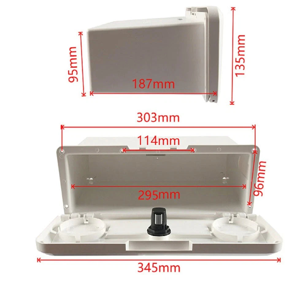 Lockable Boat Storage Compartment for All Boats with Cup Holders, ABS Build