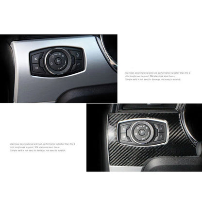 Carbon Fiber Interior Headlight Swich Surround Cover Trim For Mustang 2015- 2018