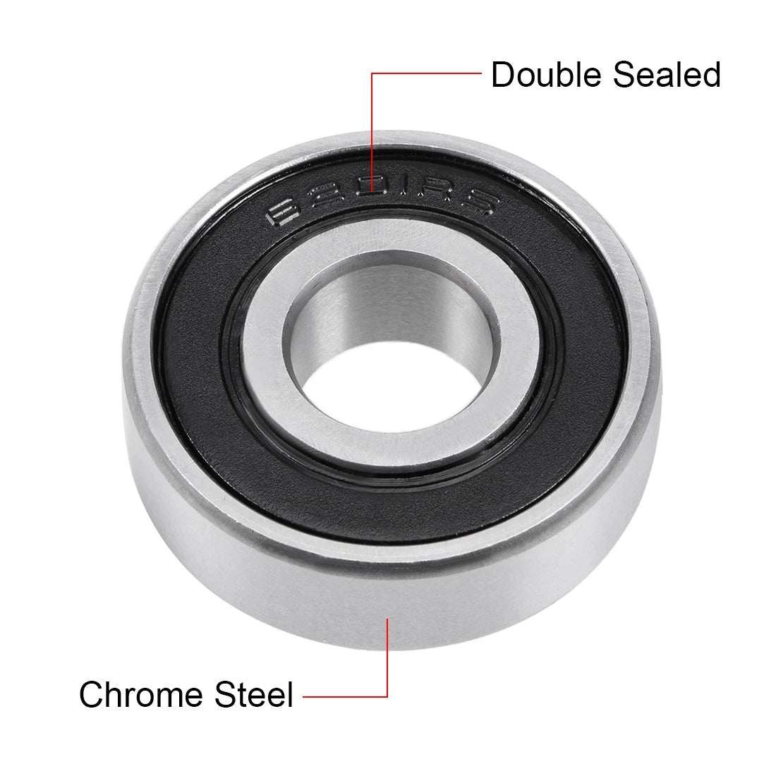 12x32x10mm Deep Groove Ball Bearing, Double Sealed Chrome Steel