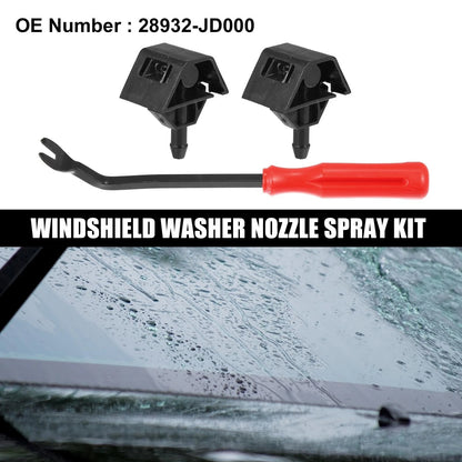 3 Pcs Front Windshield Washer Nozzles for Nissan Qashqai J10 (2007-2013)