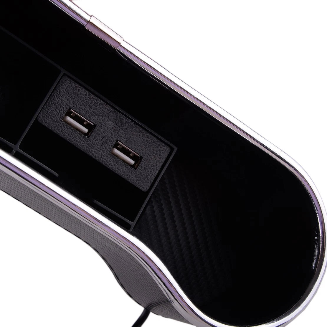 Dual USB Seat Gap Storage Box Charging Cup Holder for Universal Car