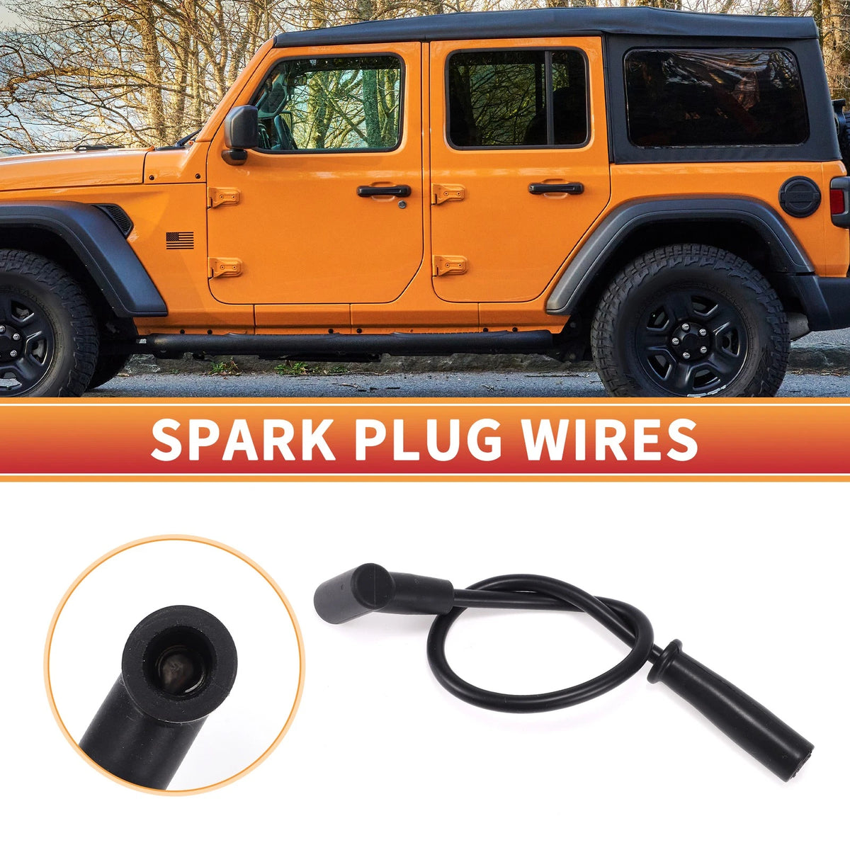 7 x Spark Plug Wire Ignition Coil Cables for Jeep Cherokee XJ (1991-1999)