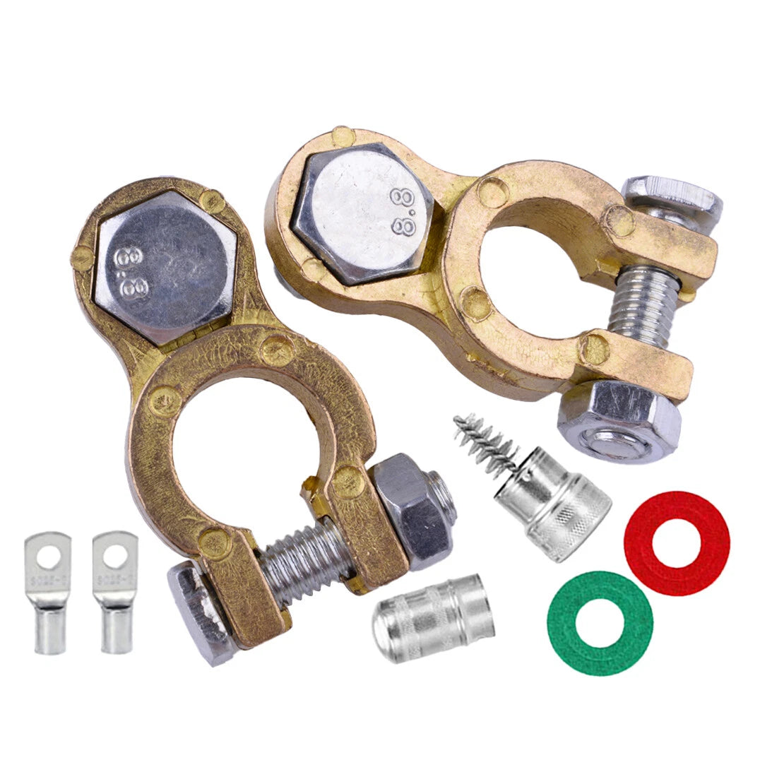 Brass Battery Terminal Connectors Clamp Kit for Cars