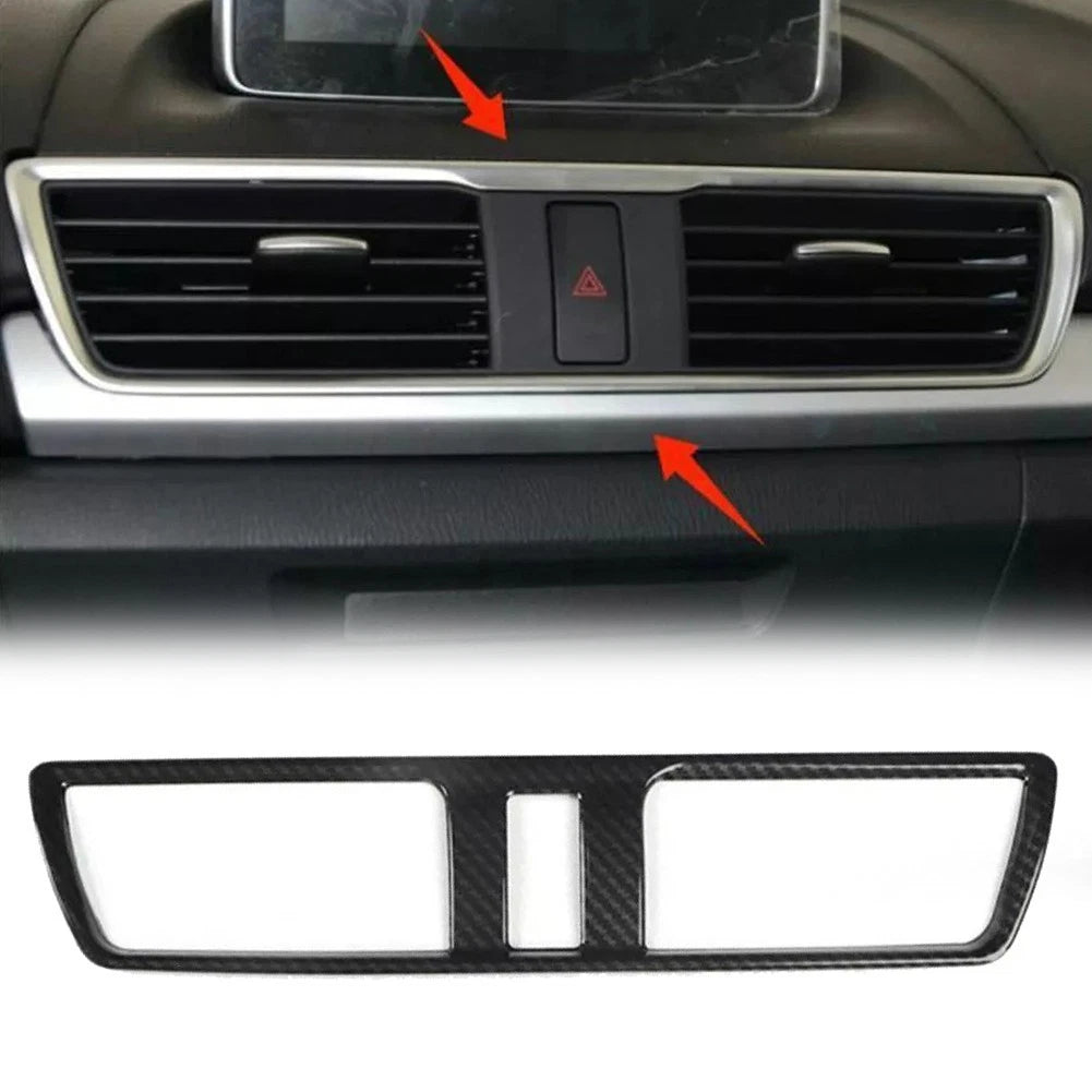 Carbon Fiber Air Outlet Frame Trim for Mazda 3 Axela (2014–2019)
